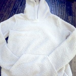 Kangaroo pocket drop holder hooded teddy hoodie